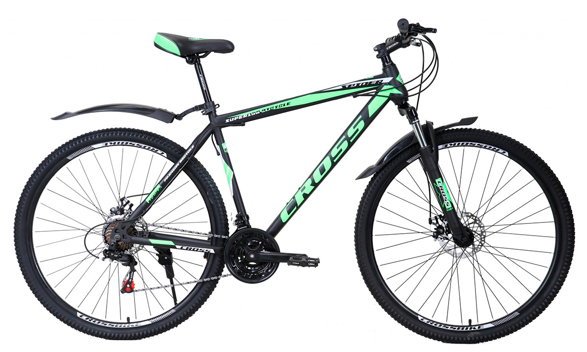Фотография Велосипед Cross Spider  29" 2021, размер L, Черно-зеленый